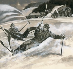 Skiløbere og snemaskiner af Ron Embleton