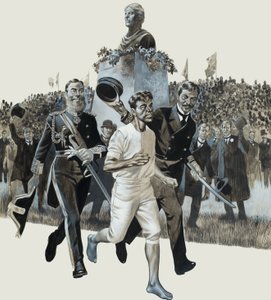 Spiridon Louis (gouache på papir) af Ron Embleton