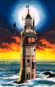 Eddystone-fyrtårnet af Ron Embleton