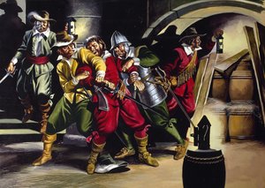 The Gunpowder Plot (gouache på papir) af Ron Embleton