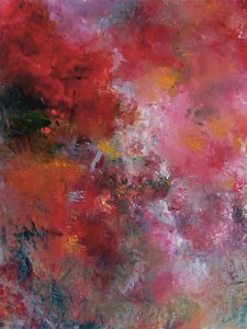 Levende rødt abstrakt af Ron Halfant