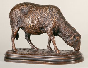 Et græssende får (bronze) (forsiden af 226301) af Rosa Bonheur