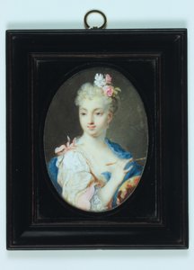 Selvportræt (akvarel på elfenben) af Rosalba Giovanna Carriera