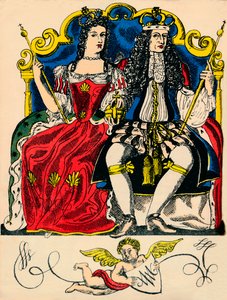 William III og Mary II, konge og dronning af Storbritannien og Irland fra 1688, 1932 af Rosalind Thornycroft