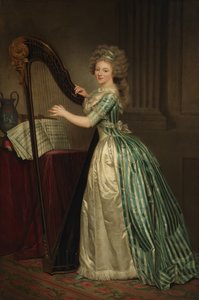 Selvportræt med en harpe, 1791. af Rose Adelaide Ducreux