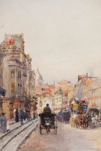 Brompton Road, kigger mod øst (akvarel)