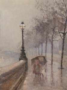 Børn på dæmningen (akvarel) af Rose Maynard Barton
