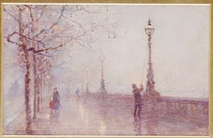 Den sidste lampe, Thames Embankment, 1892 af Rose Maynard Barton