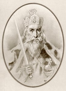 Charlemagne, alias Charles den Store eller Charles I, fra levende biografier om berømte herskere. af Ross Gordon