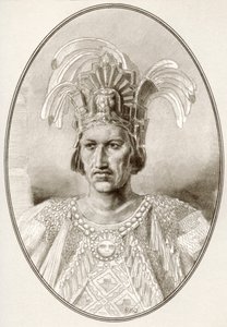 Moctezuma II, fra levende biografier af berømte herskere.