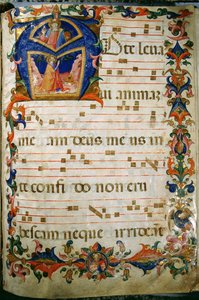 Corale / Graduale nr. 5 Historikert initial "A", der forestiller kong David og Gud Faderen af Rossello Franchi