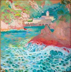 San Fruttuoso fra havet, ca. 1909 af Rubaldo Merello