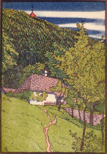 Et farvet træstik, c1910 af Rudolf Junk