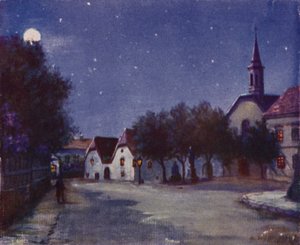 Den gamle Pfarrplatz i Heiligenstadt (farve litho)