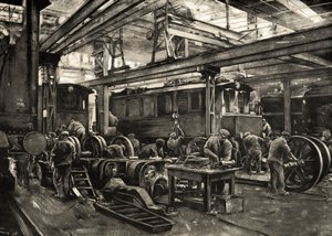 Tyske jernbaner - Reichsbahns værksted for elektriske lokomotiver i München. 1935 (tryk) af Rudolf Lipus