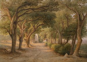 Castel Gandolfo (akvarel på papir) af Rudolf Müller