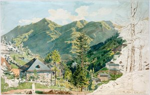 Udsigt over Gastein med Gamskarkogel af Rudolf von Alt