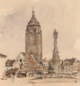 Det gamle rådhus i Korneuburg af Rudolf von Alt