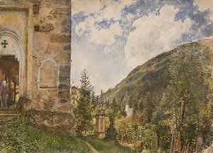 Kirkegården i Gastein af Rudolf von Alt