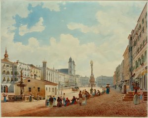 Hovedtorvet i Linz af Rudolf von Alt