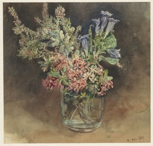 Glas med alpine blomster af Rudolf von Alt