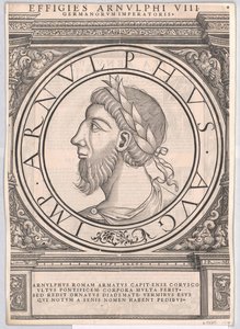 Romersk østfrankisk kejser Arnulf (print) af Rudolph Wyssenbach