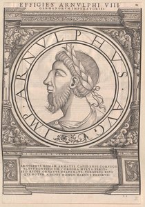 Romersk østfrankisk kejser Arnulf (print) af Rudolph Wyssenbach