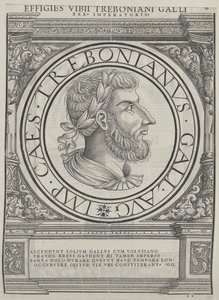 Den romerske kejser Trebonianus Gallus (tryk)