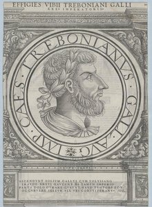 Den romerske kejser Trebonianus Gallus (tryk) af Rudolph Wyssenbach