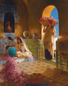 Les parfumeuses - Parfumemagerne - Rudolf Ernst (1854-1932). Olie på træ Mål: 55,5x45 cm Privat samling
