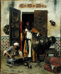 Metalarbejderen, ca. 1888 (olie på panel) af Rudolphe Ernst