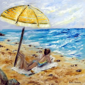 Beach Day, 2022 (olie på kavaj) af Ruslana Levandovska