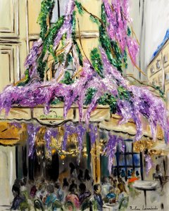Maison Sauvage Paris - Wisteria, 2023 (olie på lærred) af Ruslana Levandovska
