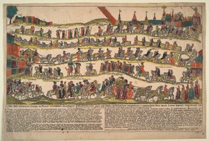 Skildring af den tyrkiske ambassadør ved det kejserlige hof Abdul Kerims procession til Moskva, af Russian Master