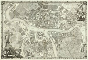 Kort over Petersborg Bog til 50-året for grundlæggelsen af Skt. Petersborg, 1753 af Russian Master