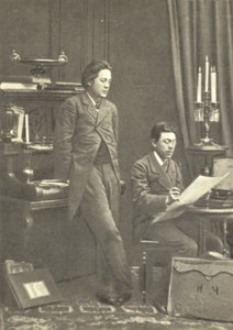 Anton Chekhov (til venstre) med sin bror Nikolay i Moskva af Russian Photographer