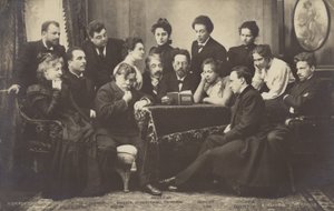 Anton Chekhov læser for medlemmer af Moskvas kunstteater af Russian Photographer