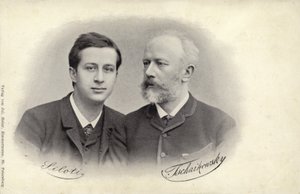 Portræt af Siloti og Tchaikovsky af Russian Photographer