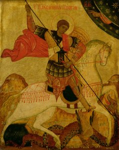 St. George dræber dragen (tempera på panel) af Russian School