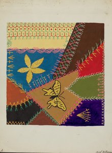Crazy Quilt Sektion, ca. 1940.