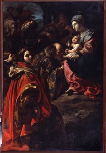 Magiernes tilbedelse. Maleri af Rutilio Manetti (1571-1639). Olie på lærred. Italiensk kunst, barokstil. Statens kunstmuseum, Jekaterinburg, Rusland.