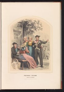 Traditionelt kostume af South Beveland i Zeeland, 1857 Zeeland provinsen. Øen Zuid-Beveland / XIX (titel på objekt)