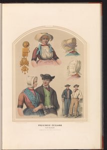 Traditionelt kostume af øen Zuid-Beveland i Zeeland, 1857 Zeeland provinsen. South Beveland / XXXII (titel på objekt) af Ruurt de Vries