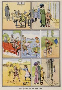 Ugens dage (chromolitho) af S.T. (after) Dadd