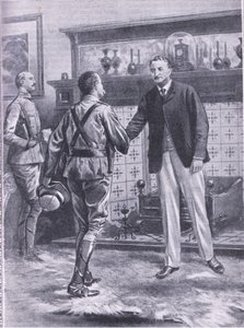 Da Kimberley blev afløst af French. General French og Cecil Rhodes, illustration fra Cassells Romance of Famous Lives, ca. 1940