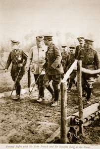 General Joffre med Sir John French og Sir Douglas Haig ved fronten, 1914-19 af S. d A. Photography