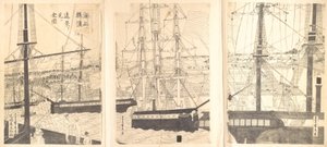 Udenlandske skibe offshore ved Yokohama, 1800-tallet.