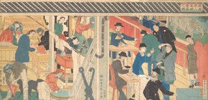 Salgslokale i Foreign Trade Building i Yokohama, 1861. af Sadahide Utagawa
