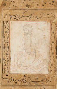 Dervish knælende på sin frakke, slutningen af det 16. århundrede - begyndelsen af det 17. århundrede af Sadiqi Beg
