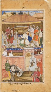 Krishna, i skikkelse af Indra, rådgiver en konge, 1598 af Sadiqi Beg